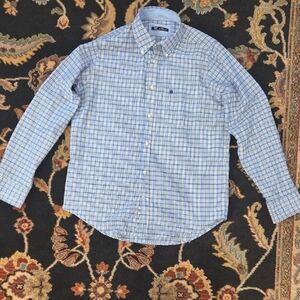 Classic Blue and White Checkered Men's Shirt